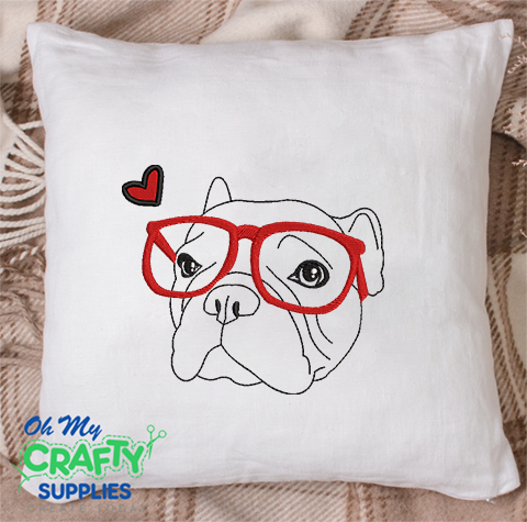 Dog Drawing with Glasses 2021 Embroidery Design