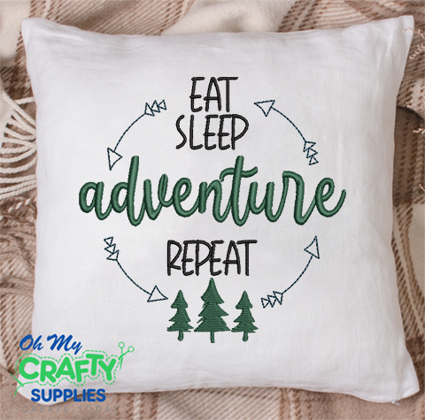 Eat Sleep Adventure 2021 Embroidery Design