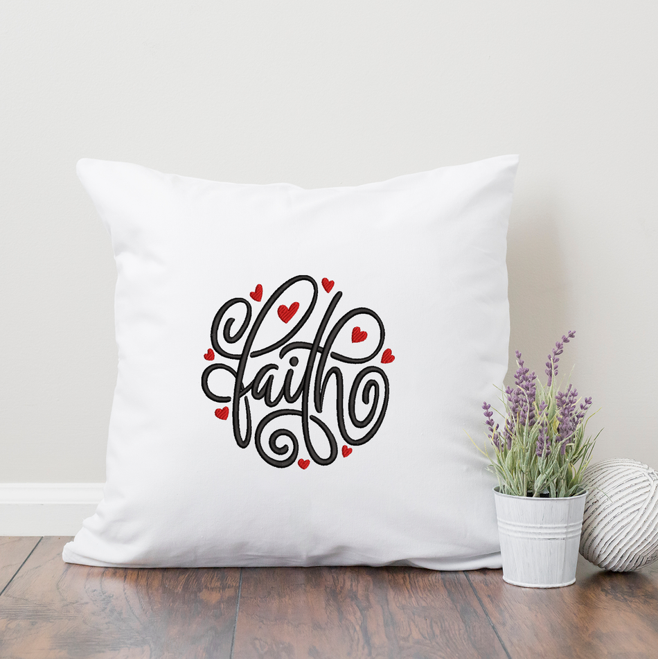 Faith With Hearts 2020 Embroidery Design - Oh My Crafty Supplies Inc.