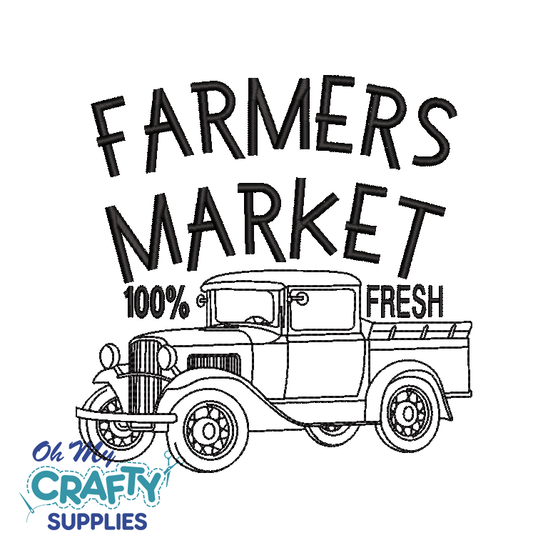 Farmers Market Truck 9621 Embroidery Design