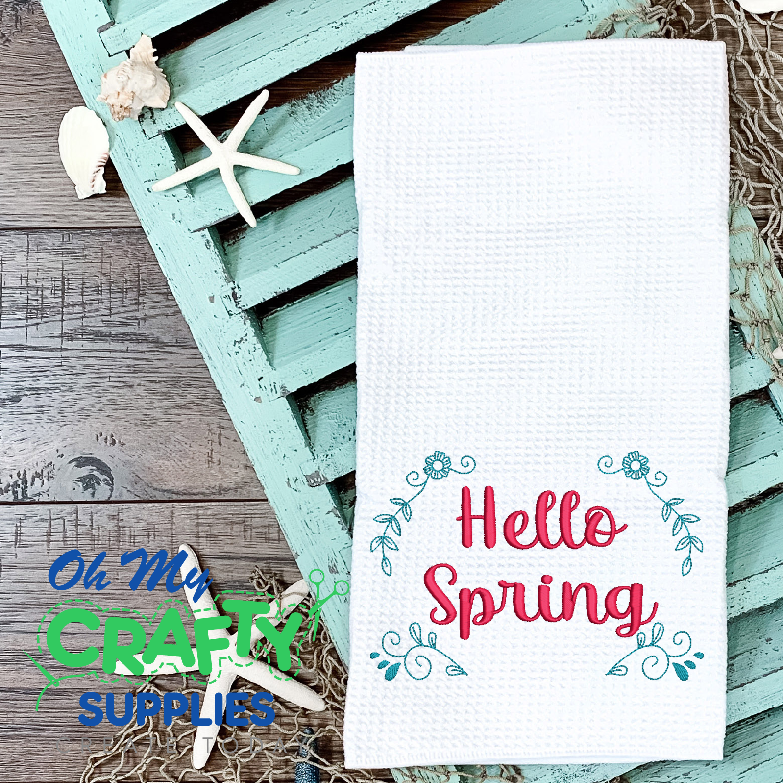 Hello Spring 2021 Embroidery Design - Oh My Crafty Supplies Inc.