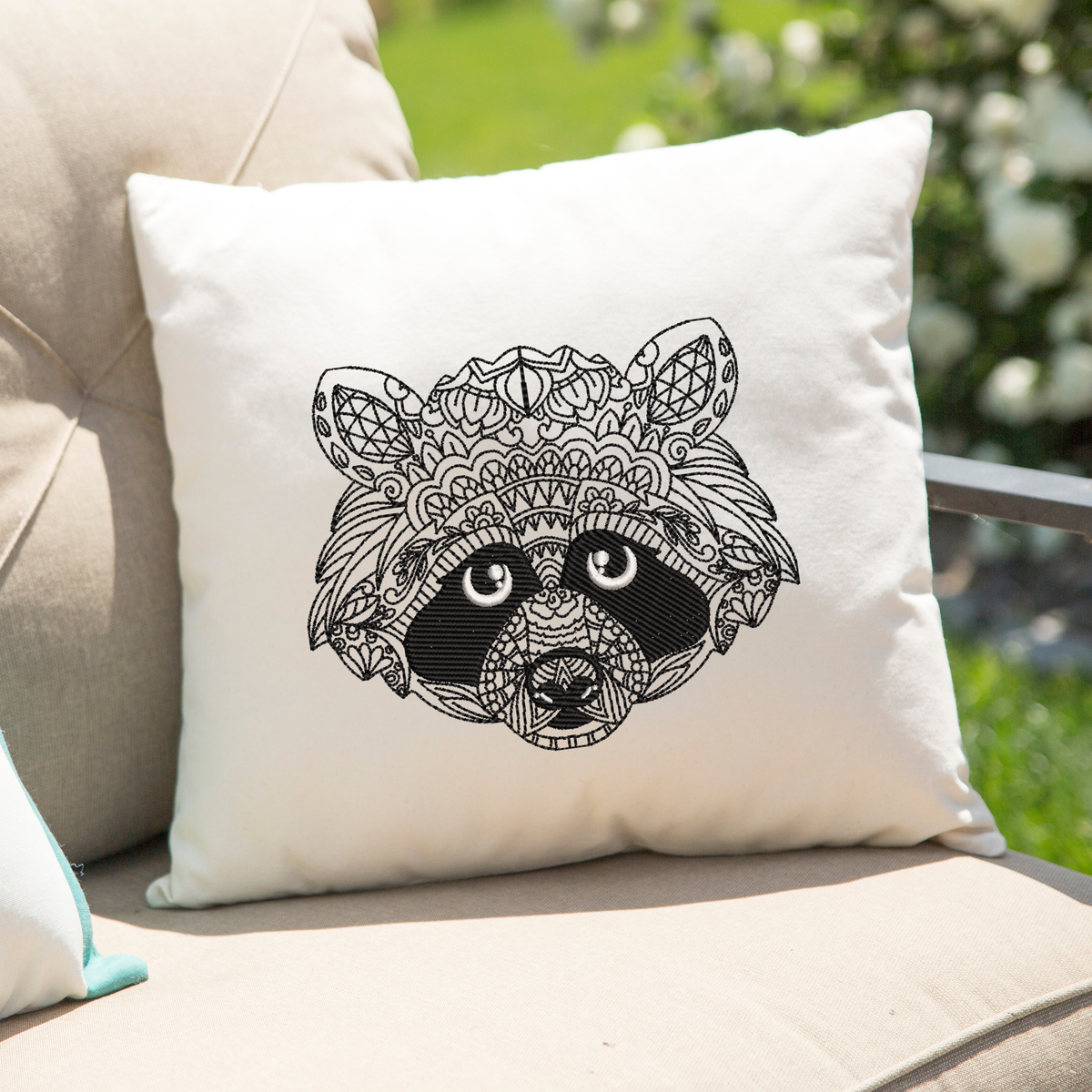 Henna Raccoon Face 2021 Embroidery Design - Oh My Crafty Supplies Inc.