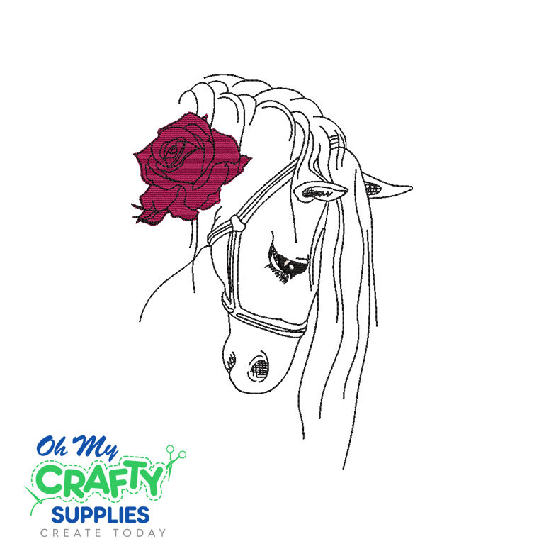 Horse with a Rose 2021 Embroidery Design