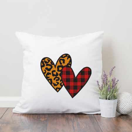 Leopard Plaid Hearts 2020 Embroidery Design - Oh My Crafty Supplies Inc.