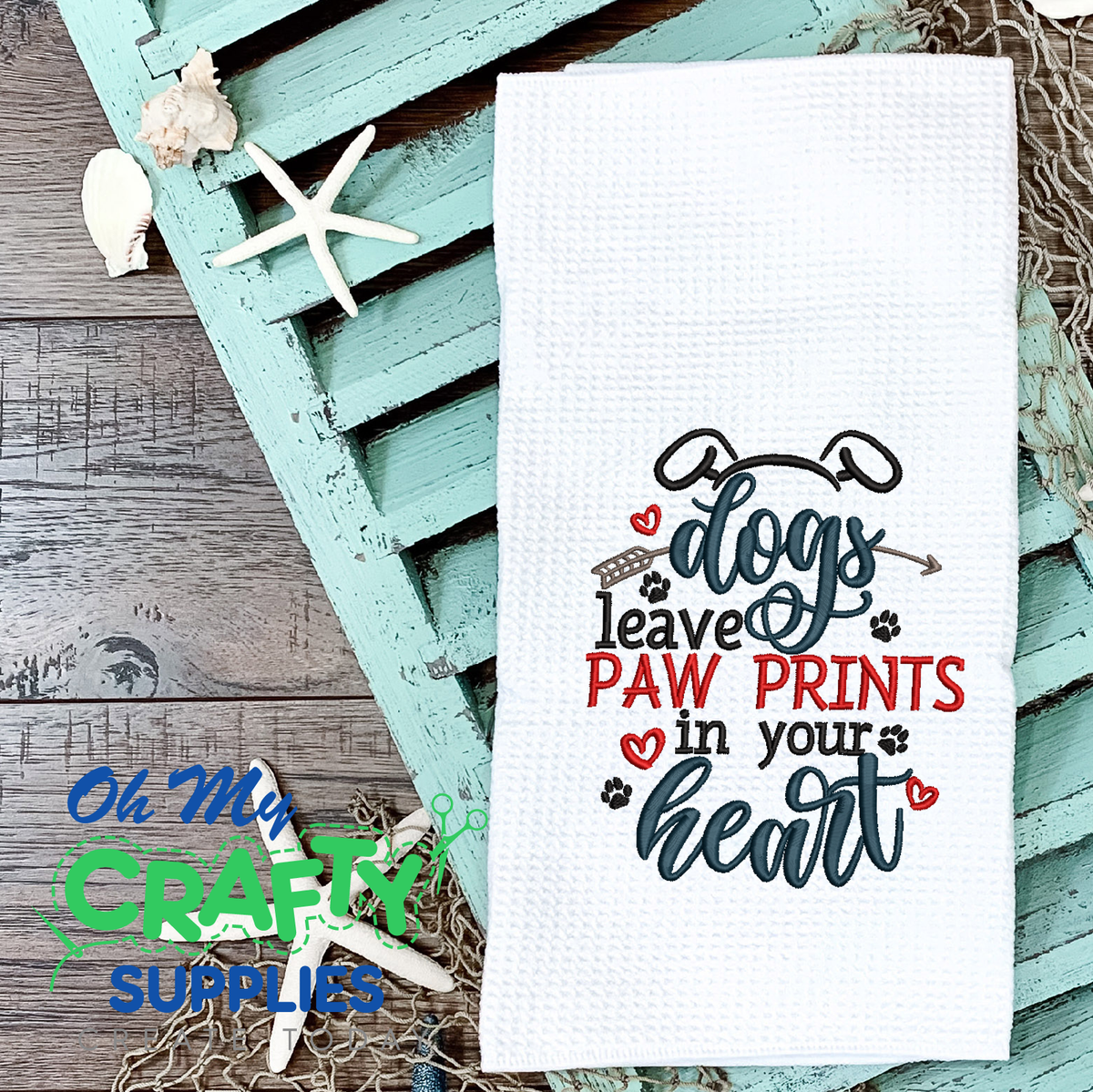 Paw Prints in Heart 2021 Embroidery Design - Oh My Crafty Supplies Inc.
