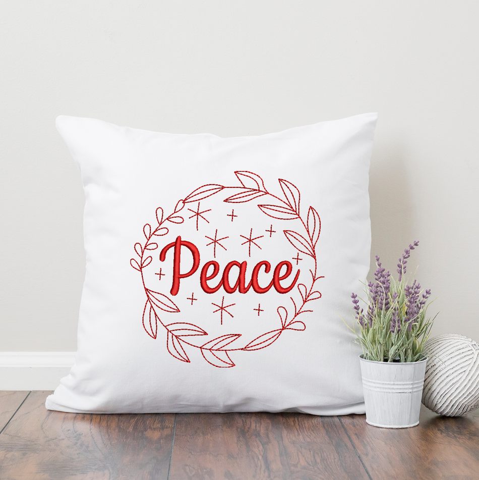 Peace Wreath 2020 Embroidery Design - Oh My Crafty Supplies Inc.