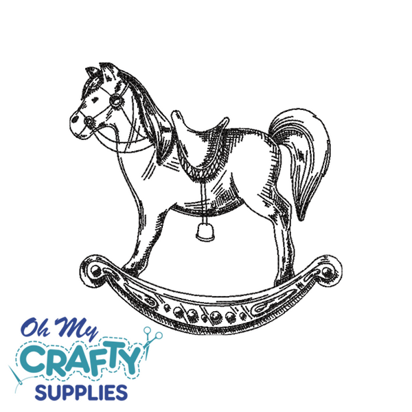 Rocking Horse 127 Sketch Embroidery Design