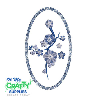 Blue Floral Arrangement 2021 Embroidery Design