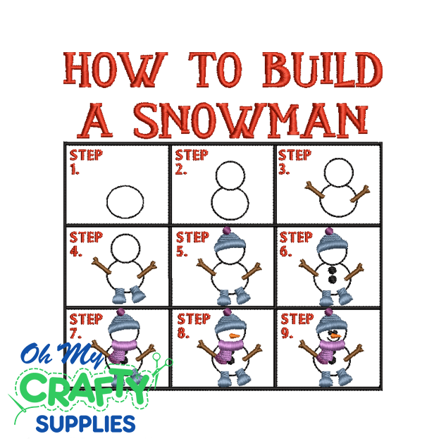 Build A Snowman 1018 Embroidery Design