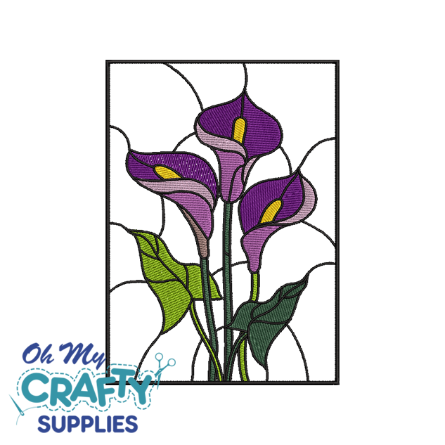 Calla Lily Stained Glass Embroidery Design