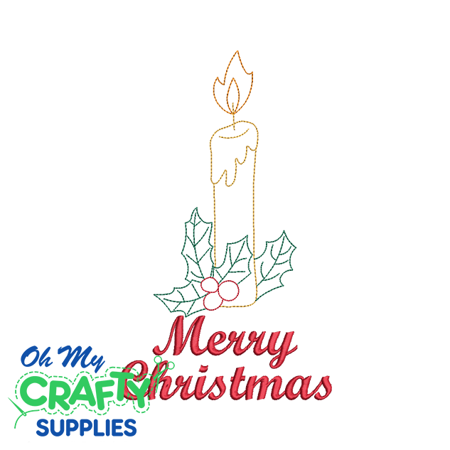 Christmas Candle 102 Embroidery Design