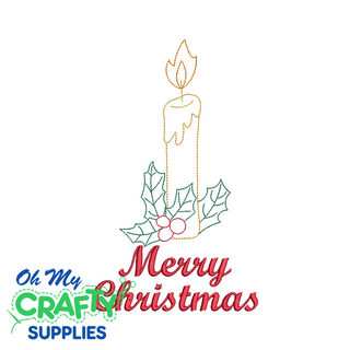 Christmas Candle 102 Embroidery Design