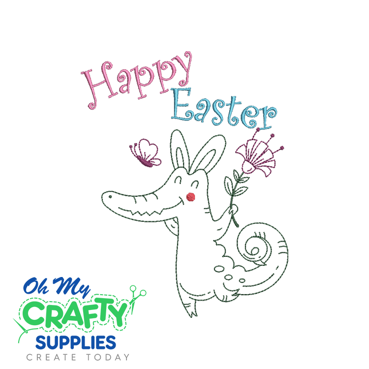 Easter Gator 120 Embroidery Design