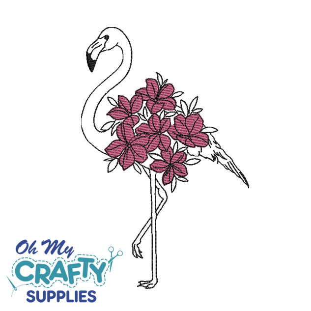 Floral Flamingo 42922 Embroidery Design
