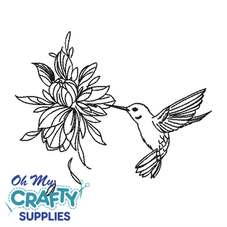 Floral Hummingbird 41122 Embroidery Design