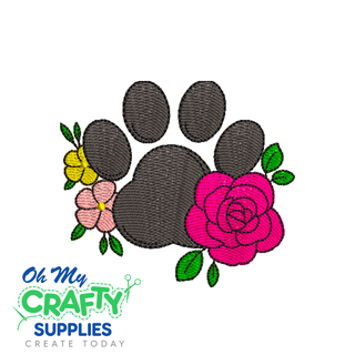 Floral Paw 43 Embroidery Design