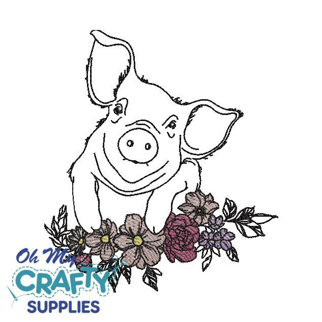 Floral Pig 5422 Embroidery Design