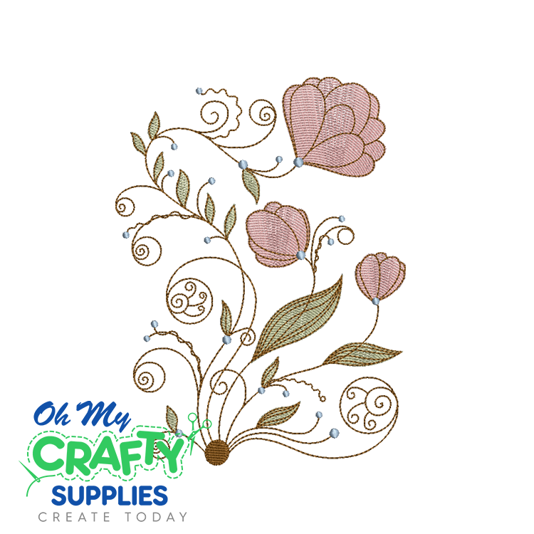 Floral Stems 25 Embroidery Design