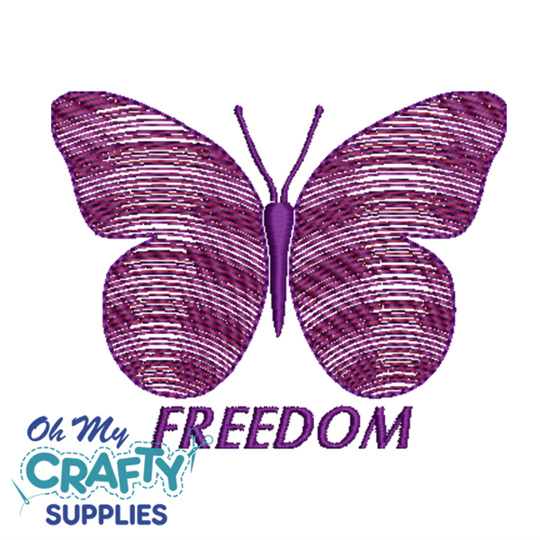 Freedom Butterfly Embroidery Design