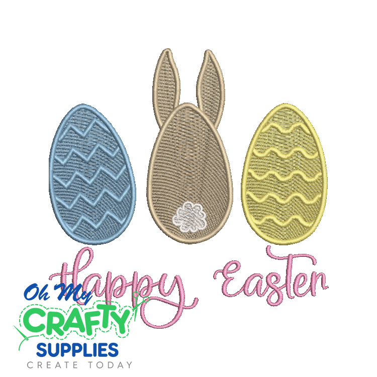 Happy Easter Eggs 21 Embroidery Design