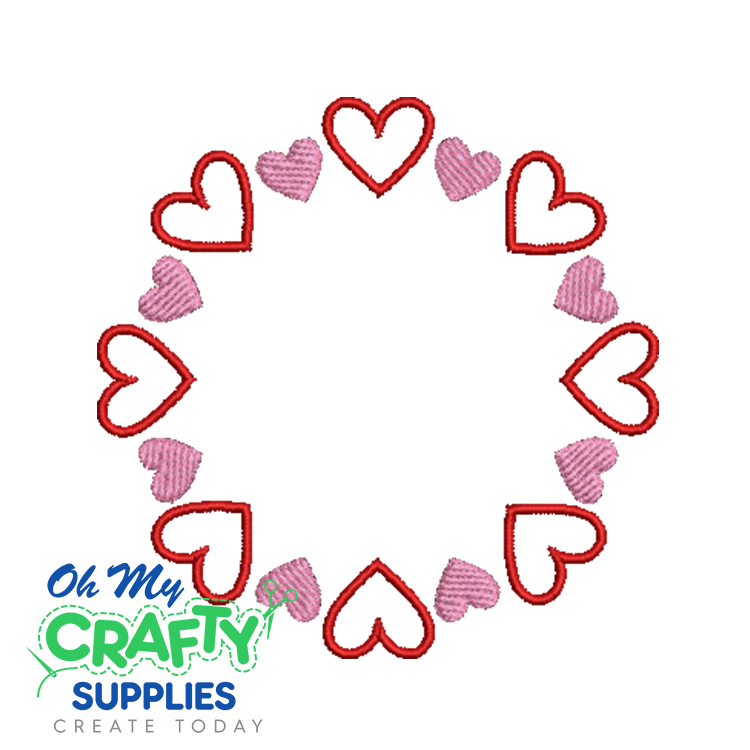 Heart Monogram Circle 1231 Embroidery Design
