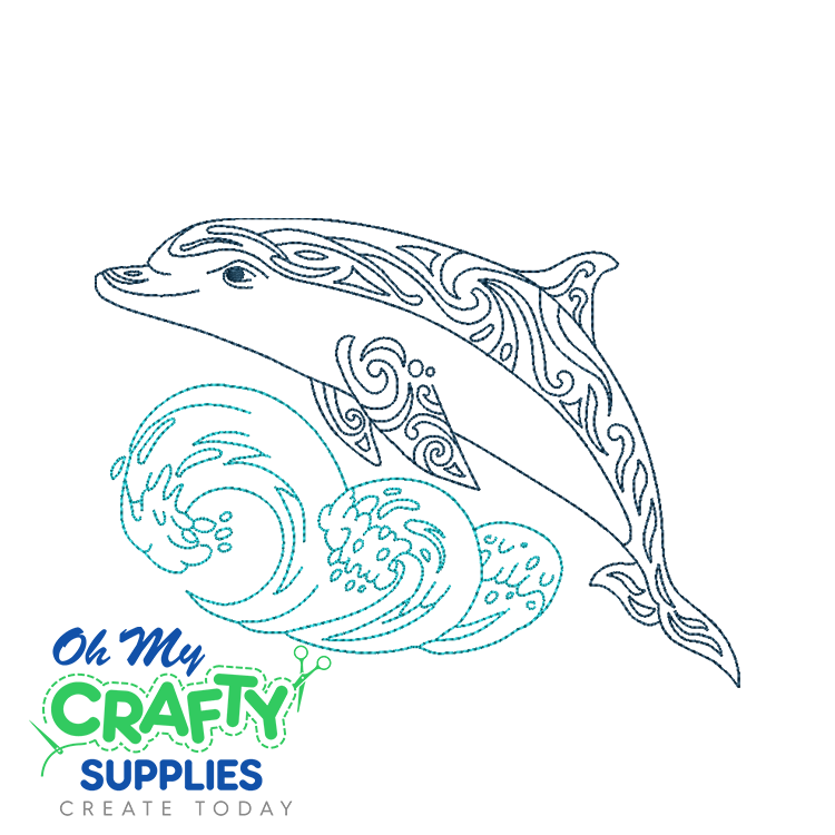 Henna Dolphin 1422 Embroidery Design