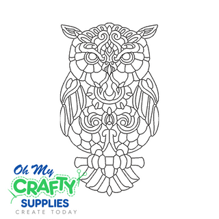 Henna Owl 416 Embroidery Design