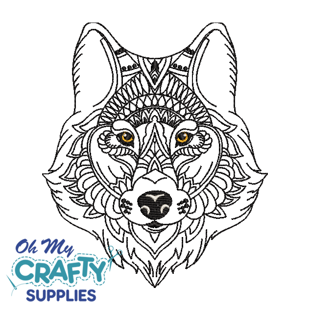 Henna Wolf 51122 Embroidery Design