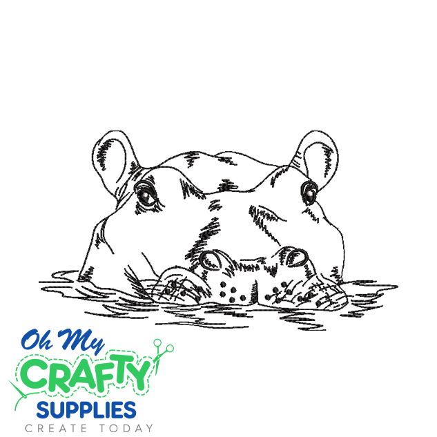 Hippo Sketch 815 Embroidery Design