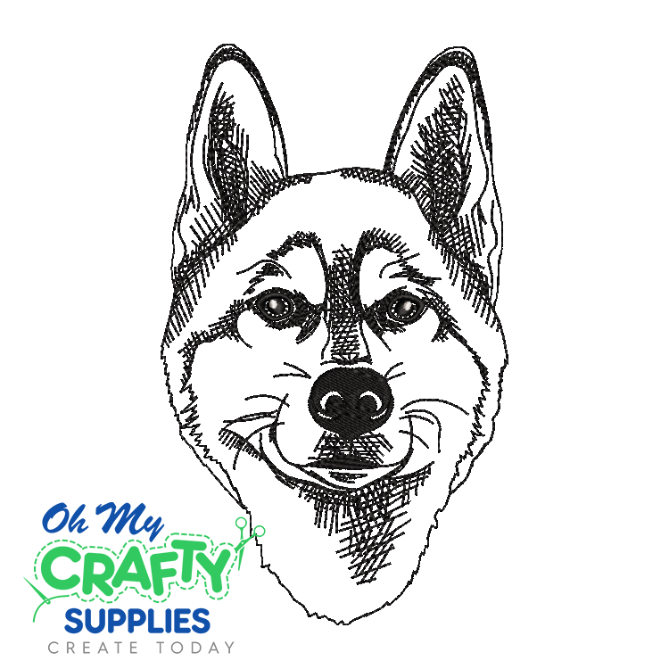 Husky Sketch 118 Embroidery Design