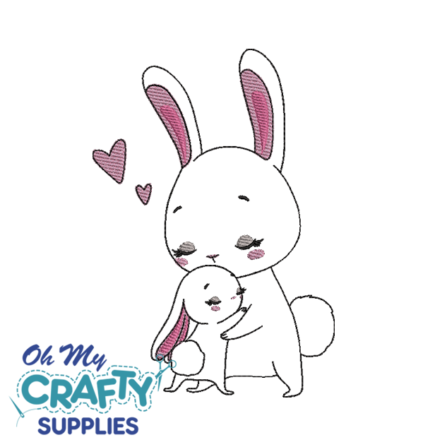 Mommy and Baby Bunny 228 Embroidery Design