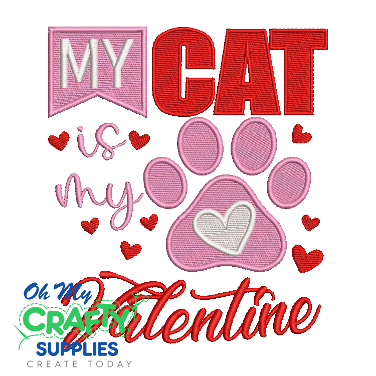 My Cat Valentine 118 Embroidery Design