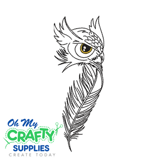 Owl Feather Sketch 730 Embroidery Design