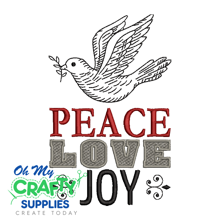 Peace Love Joy 1122 Embroidery Design