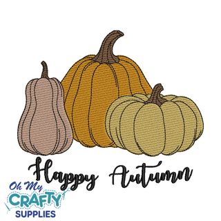 Happy Autumn Pumpkins 91321 Embroidery Design