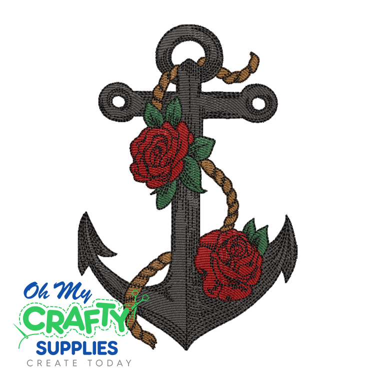 Rose Anchor 420 Embroidery Design