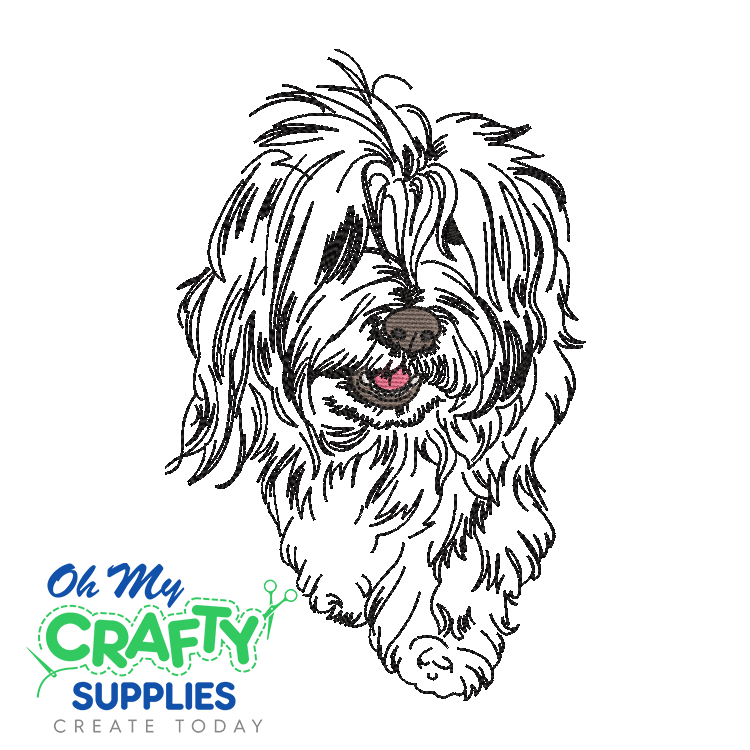 Shaggy Dog Sketch 1211 Embroidery Design