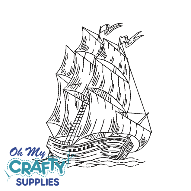 Ship Sketch 11922 Embroidery Design