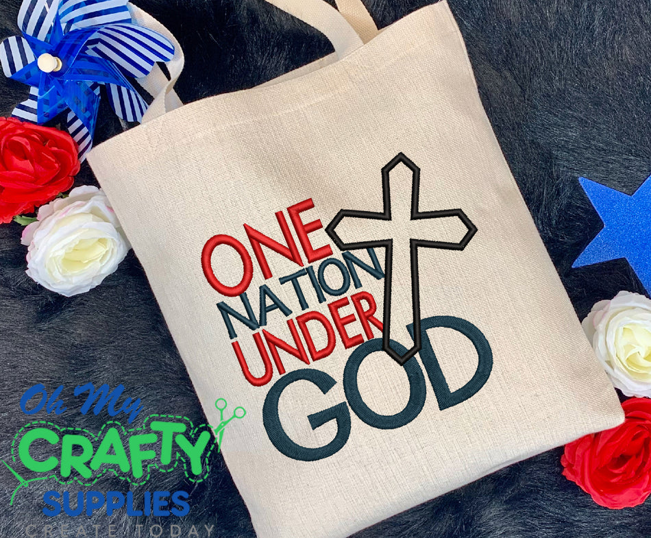 One Nation Under God Embroidery Design