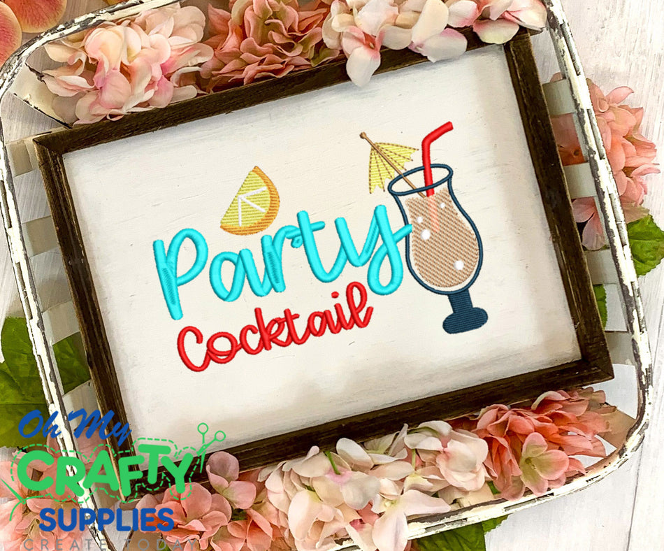 Party Cocktail Embroidery Design