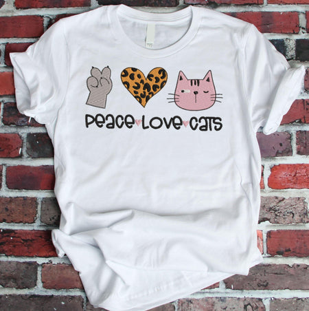 Peace Love Cats Embroidery Design - Oh My Crafty Supplies Inc.