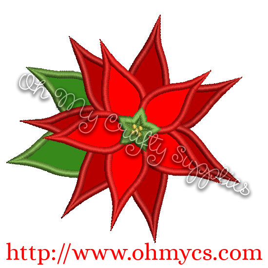 Poinsettia Embroidery Applique