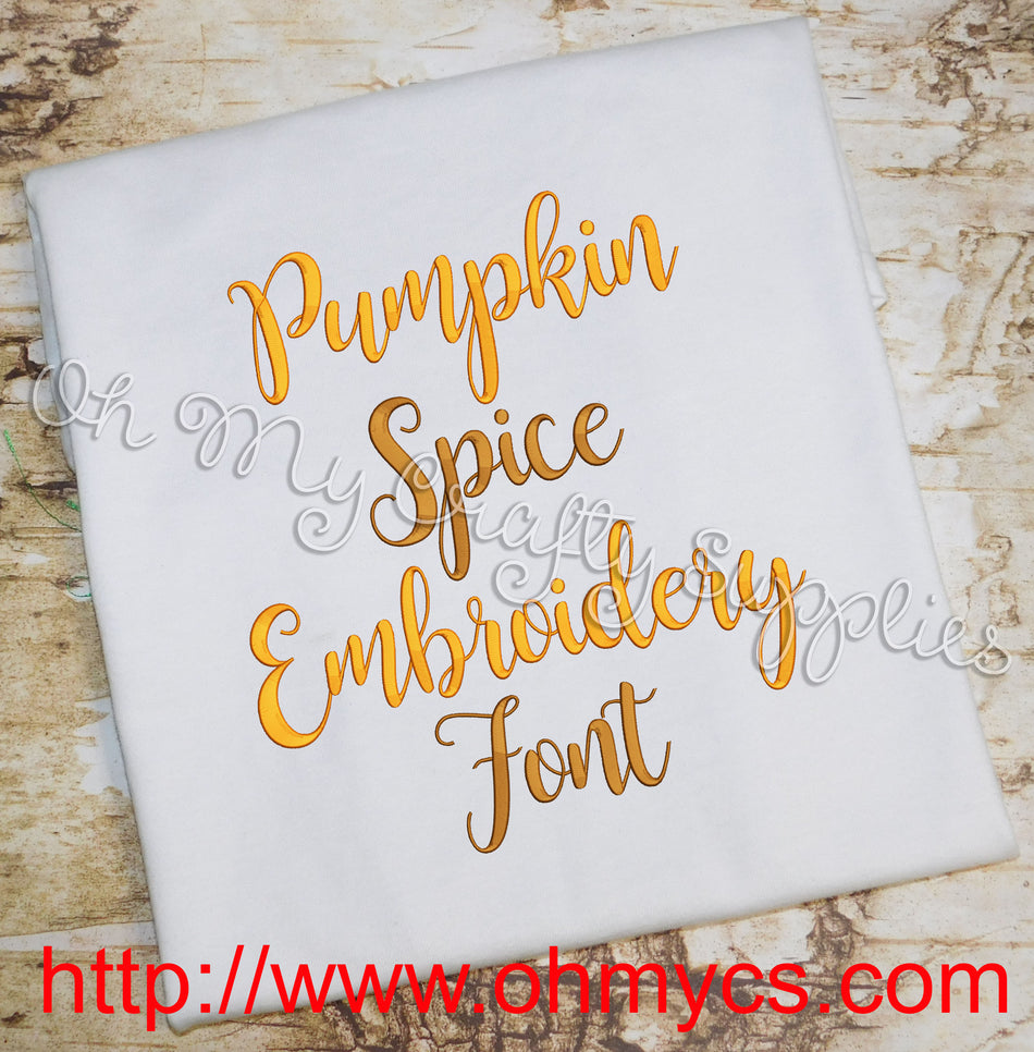 Pumpkin Spice Embroidery Font (BX Included)