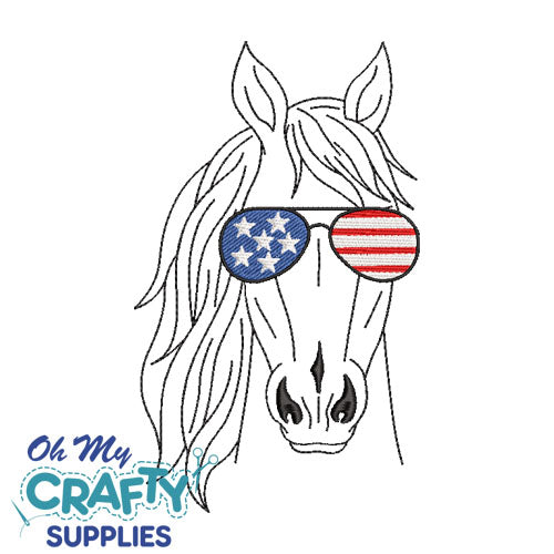 Red, White, and Neigh 42122 Embroidery Design