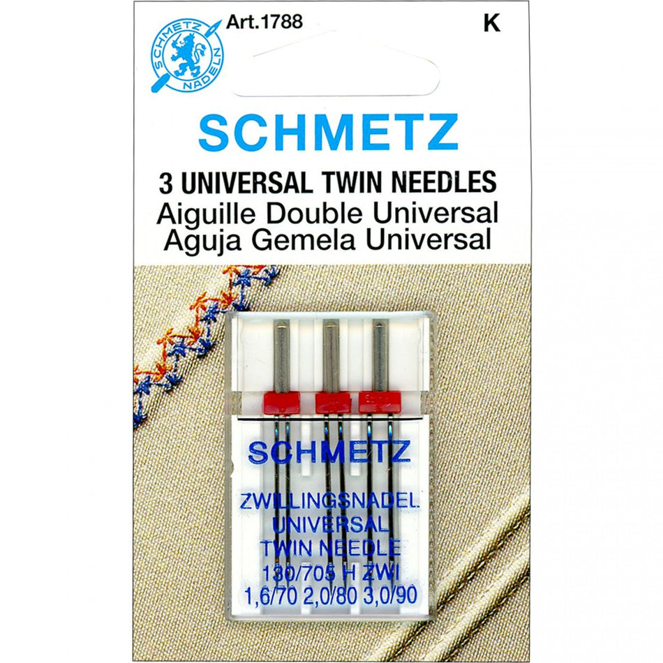 Schmetz Needle Twin Asst 3Sz