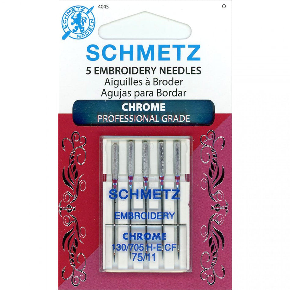Schmetz Needle Chrome Embroidery 75/11