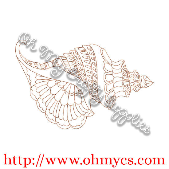 Henna Conch Shell Embroidery Design