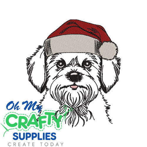 Shaggy Christmas Dog Embroidery Design