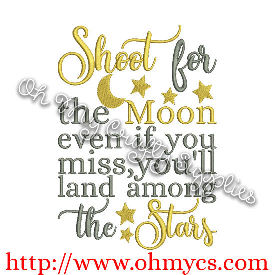 Shoot for the Moon Embroidery Design