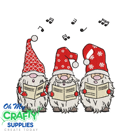 Singing Gnomes Embroidery Design